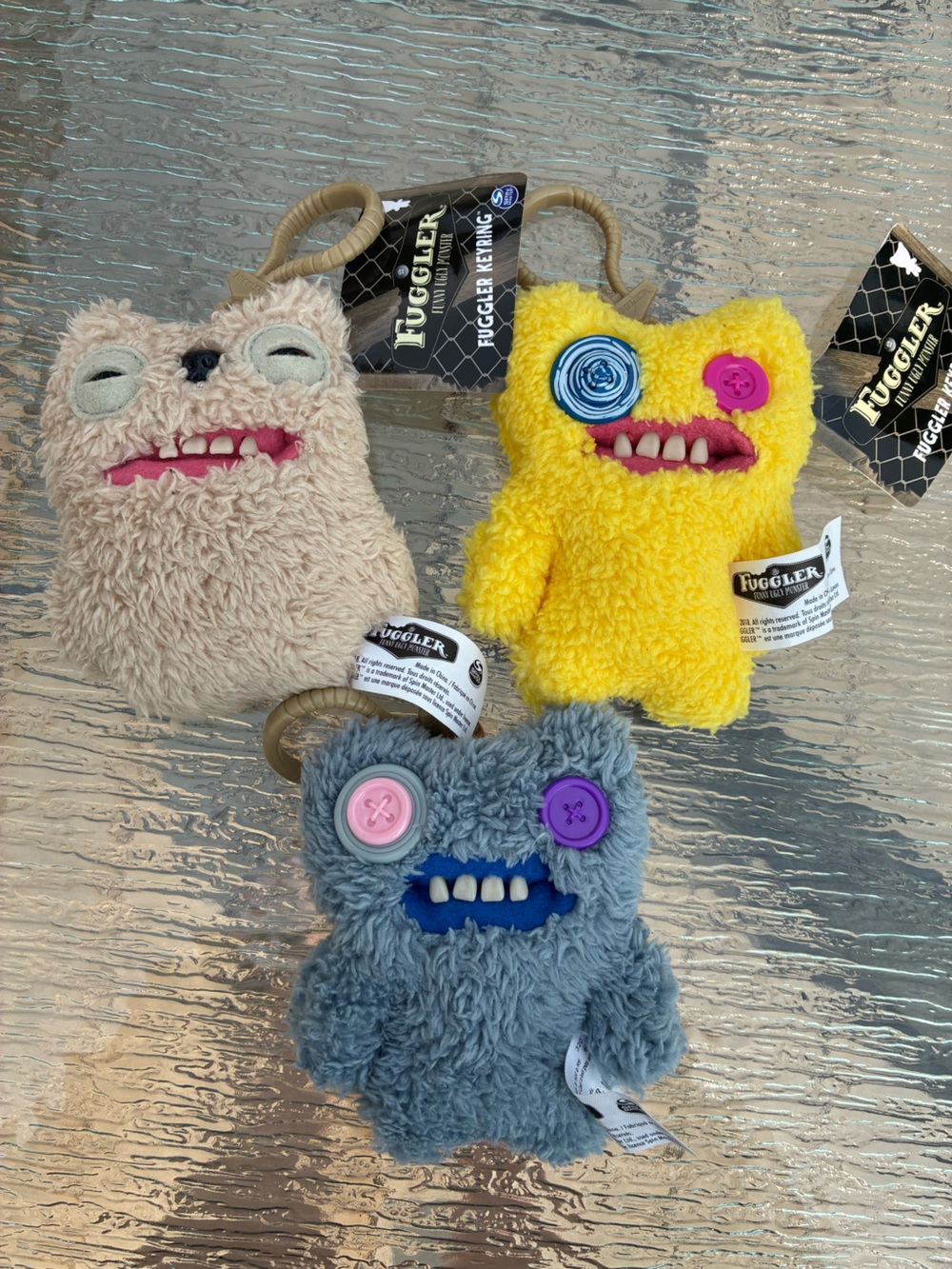 3 Zuru Fuggler Keyrings Monster Plush Backpack Clips Bundle Keychains